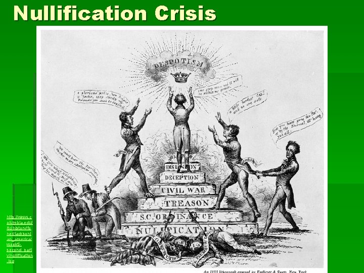 Nullification Crisis http: //www. c olumbia. edu/ itc/history/fo ner/jacksoni an_america/ week 5 second_part y/nullification.