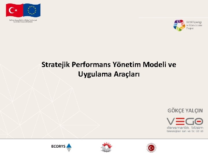 Stratejik Performans Yönetim Modeli ve Uygulama Araçları GÖKÇE YALÇIN Stratejik Performans Yönetim Modeli ve Uygulama Araçları GÖKÇE YALÇIN