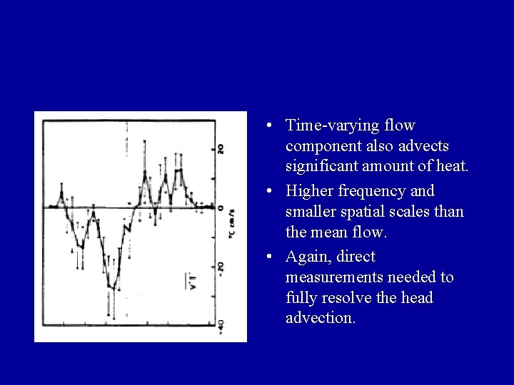  • Time-varying flow component also advects significant amount of heat. • Higher frequency