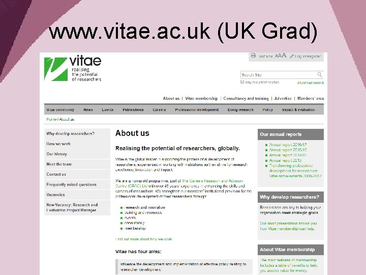 www. vitae. ac. uk (UK Grad) 