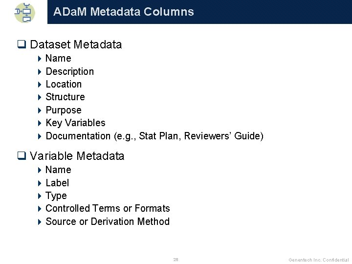 ADa. M Metadata Columns q Dataset Metadata 4 Name 4 Description 4 Location 4