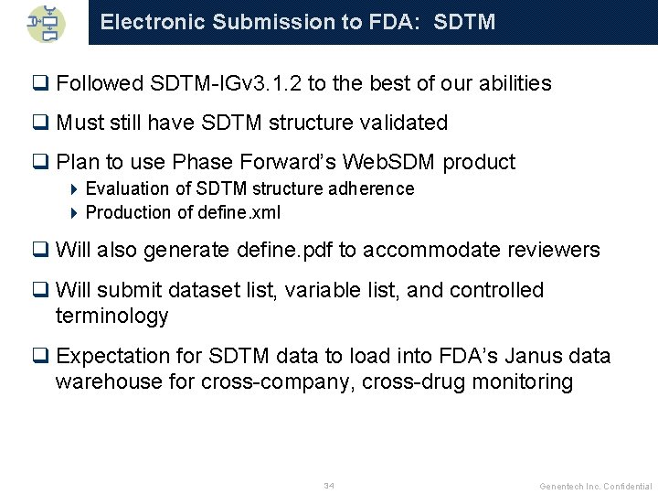 Electronic Submission to FDA: SDTM q Followed SDTM-IGv 3. 1. 2 to the best