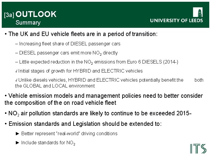 [3 a] OUTLOOK Summary • The UK and EU vehicle fleets are in a