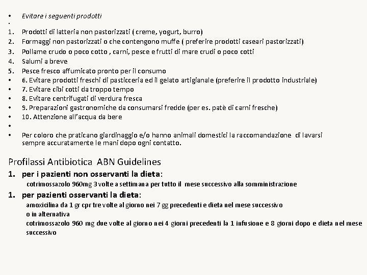 • Evitare i seguenti prodotti • 1. 2. 3. 4. 5. • • • Evitare i seguenti prodotti • 1. 2. 3. 4. 5. • •