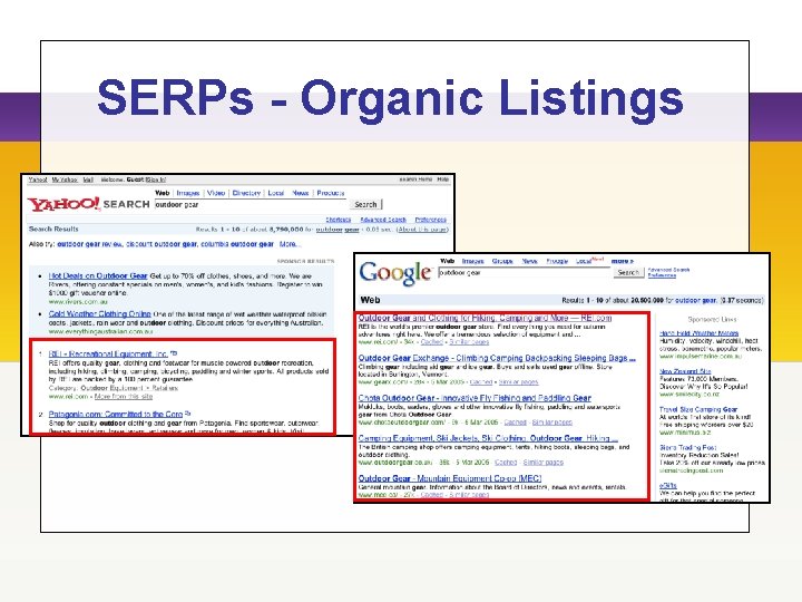 SERPs - Organic Listings 