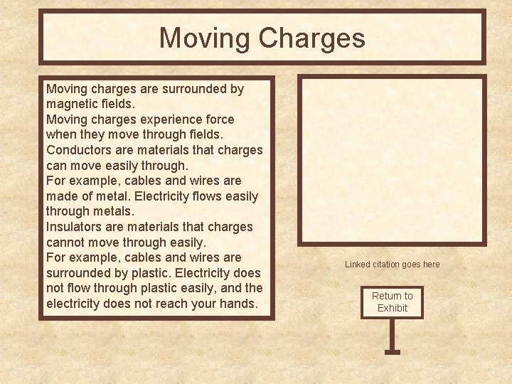 Moving Charges Moving charges are surrounded by magnetic fields. Moving charges experience force when