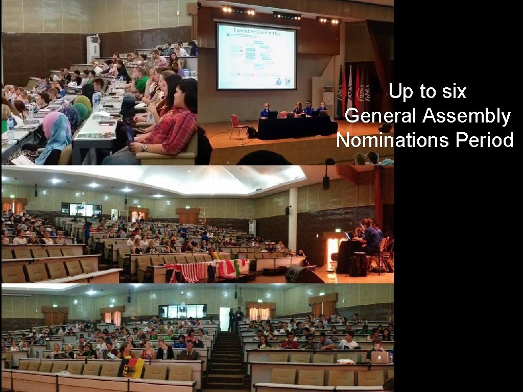Up to six General Assembly Nominations Period 