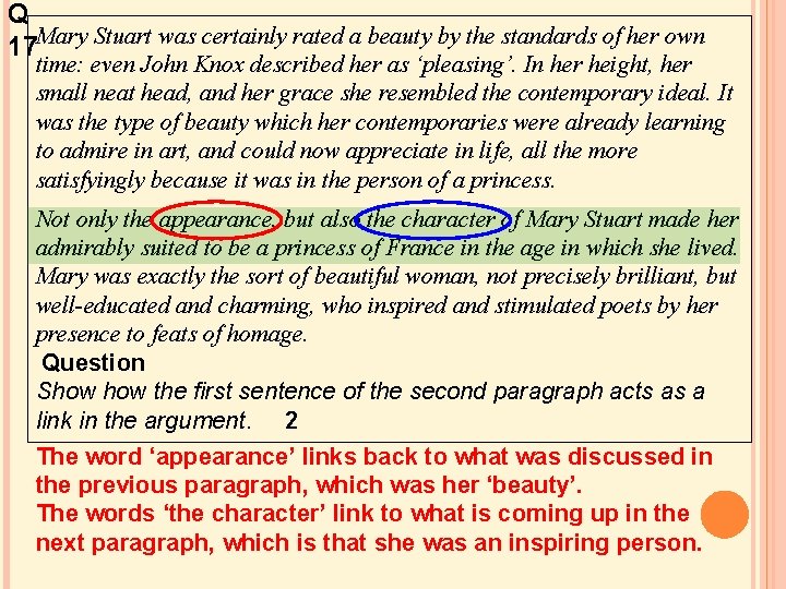 Q 17 Mary Stuart was certainly rated a beauty by the standards of her Q 17 Mary Stuart was certainly rated a beauty by the standards of her