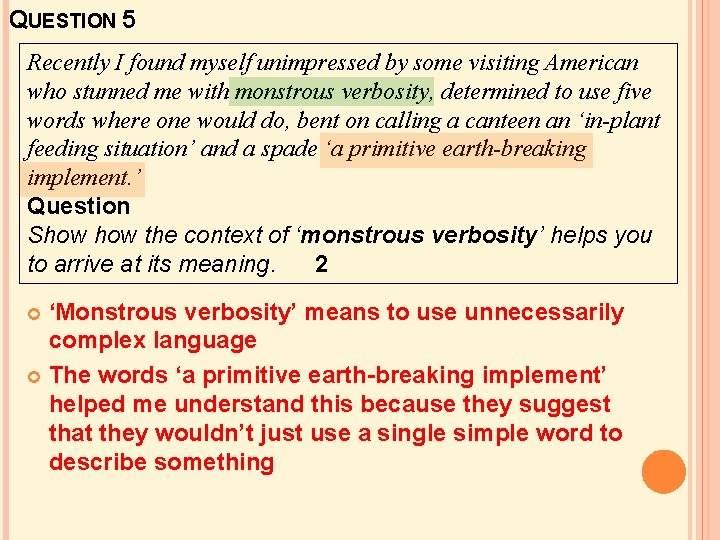QUESTION 5 Recently I found myself unimpressed by some visiting American who stunned me QUESTION 5 Recently I found myself unimpressed by some visiting American who stunned me