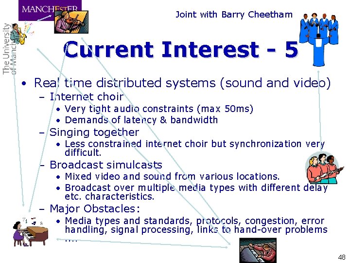 Joint with Barry Cheetham Current Interest - 5 • Real time distributed systems (sound