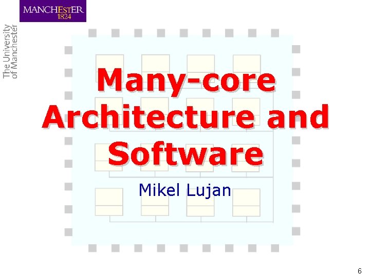 Many-core Architecture and Software Mikel Lujan 6 