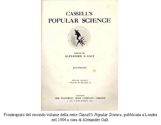 Frontespizio del secondo volume della serie Cassell's Popular Science, pubblicata a Londra nel 1904