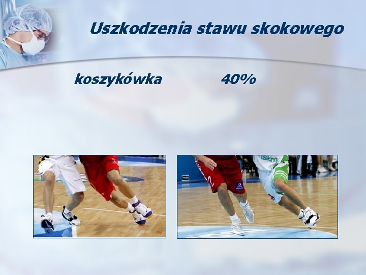 Uszkodzenia stawu skokowego koszykówka 40% 