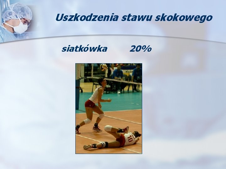 Uszkodzenia stawu skokowego siatkówka 20% 