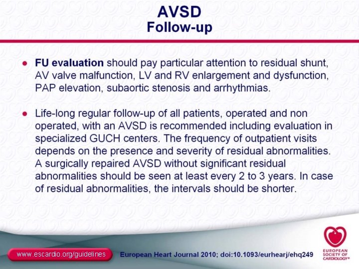 www. escardio. org/guidelines 