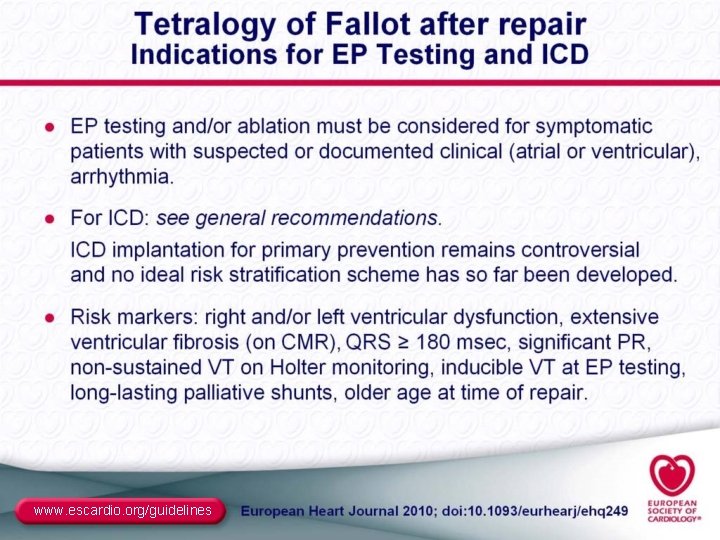 www. escardio. org/guidelines 