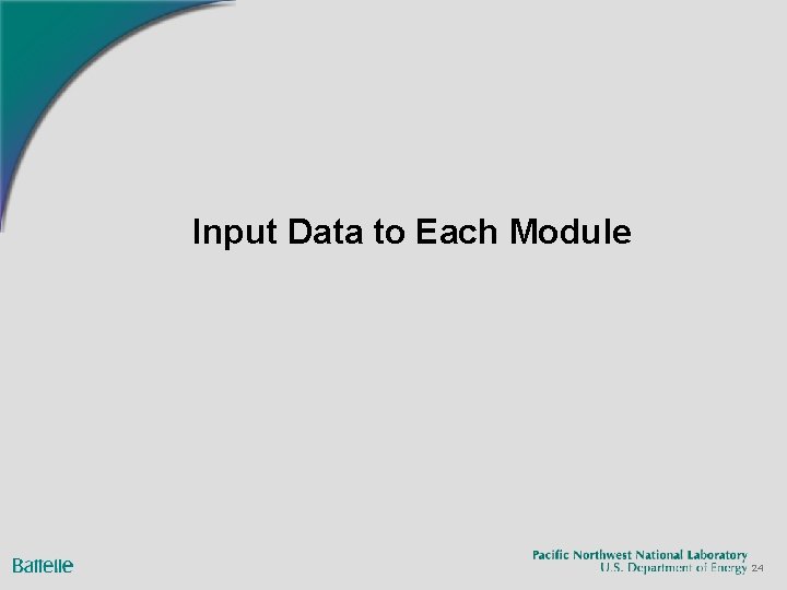 Input Data to Each Module 24 Input Data to Each Module 24