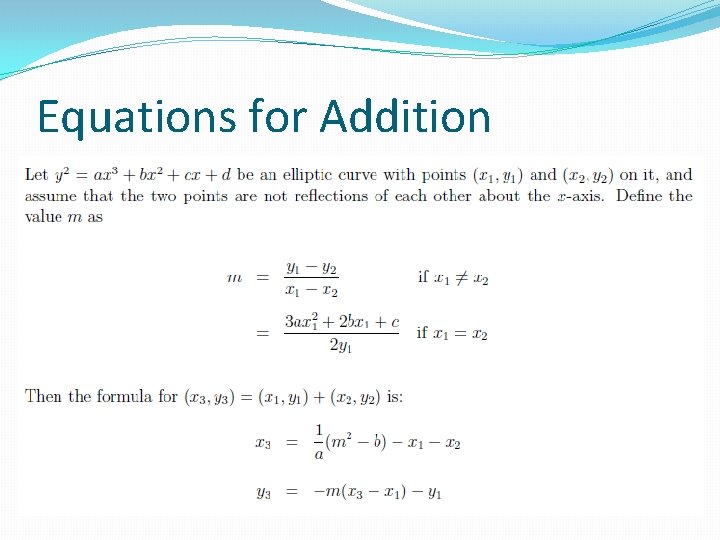 Equations for Addition 