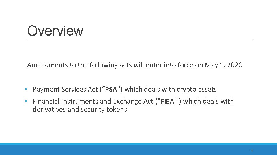 Overview Amendments to the following acts will enter into force on May 1, 2020