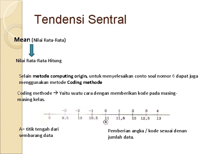 Tendensi Sentral Mean (Nilai Rata-Rata) Nilai Rata-Rata Hitung Selain metode computing origin, untuk menyelesaikan