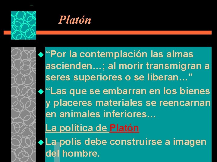 Platón u “Por la contemplación las almas ascienden…; al morir transmigran a seres superiores