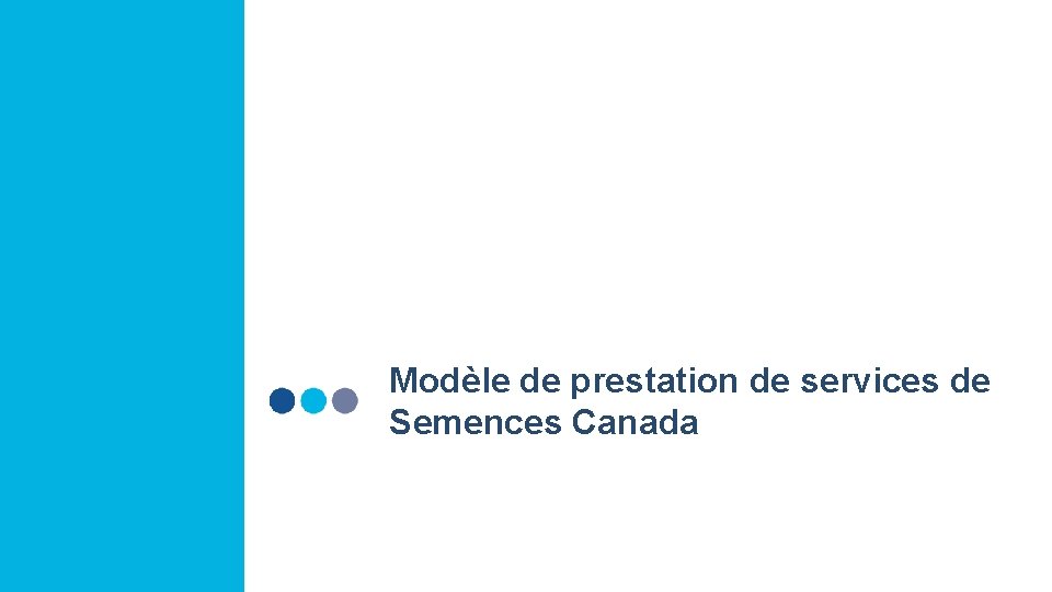 Modèle de prestation de services de Semences Canada 