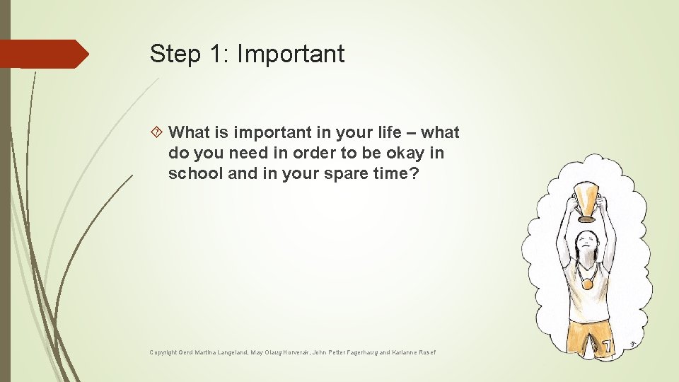 Step 1: Important What is important in your life – what do you need Step 1: Important What is important in your life – what do you need