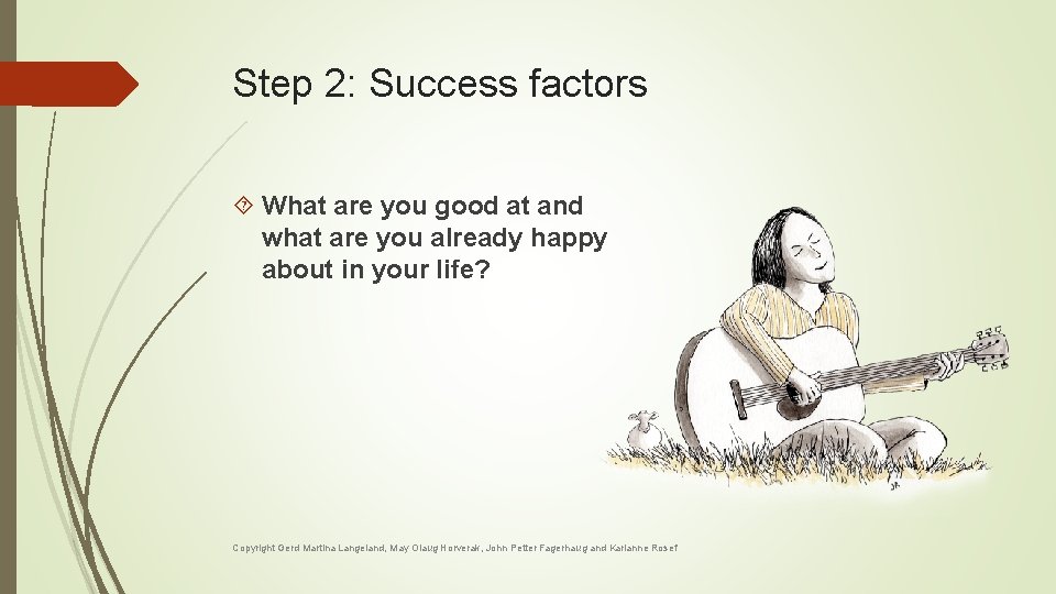 Step 2: Success factors What are you good at and what are you already Step 2: Success factors What are you good at and what are you already