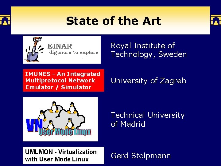State of the Art Royal Institute of Technology, Sweden IMUNES - An Integrated Multiprotocol