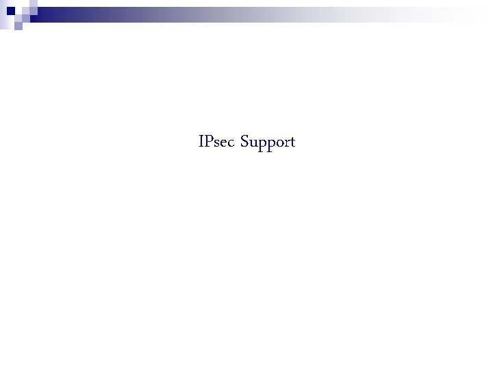 IPsec Support 