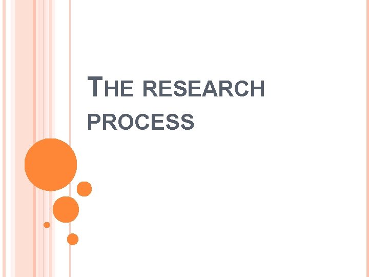 THE RESEARCH PROCESS 