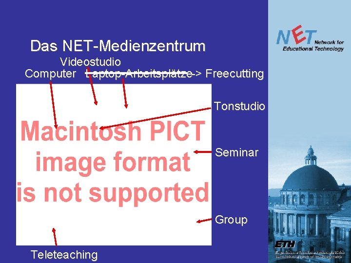 Das NET-Medienzentrum Videostudio Computer Laptop-Arbeitsplätze-> Freecutting Tonstudio Seminar Group Teleteaching Das NET-Medienzentrum Videostudio Computer Laptop-Arbeitsplätze-> Freecutting Tonstudio Seminar Group Teleteaching