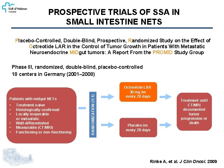 PROSPECTIVE TRIALS OF SSA IN SMALL INTESTINE NETS Placebo-Controlled, Double-Blind, Prospective, Randomized Study on