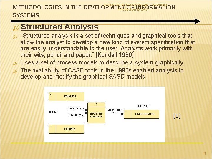 System Analysis and Design Avicenna METHODOLOGIES IN THE DEVELOPMENT OF INFORMATION Introduction to SAD