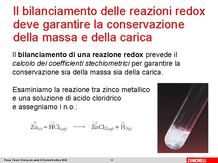 Il bilanciamento delle reazioni redox deve garantire la conservazione della massa e della carica