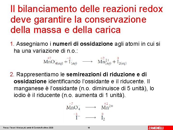 Il bilanciamento delle reazioni redox deve garantire la conservazione della massa e della carica