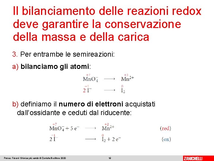 Il bilanciamento delle reazioni redox deve garantire la conservazione della massa e della carica