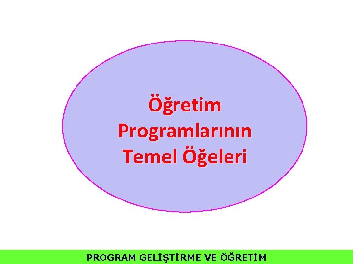 Öğretim Programlarının Temel Öğeleri PROGRAM GELİŞTİRME VE ÖĞRETİM 