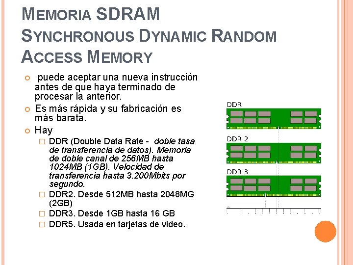 MEMORIA SDRAM SYNCHRONOUS DYNAMIC RANDOM ACCESS MEMORY puede aceptar una nueva instrucción antes de