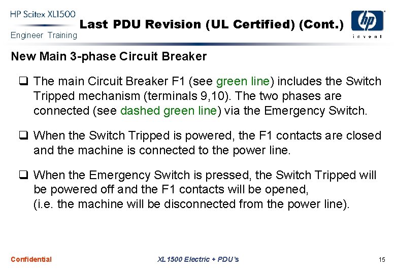 Engineer Training Last PDU Revision (UL Certified) (Cont. ) New Main 3 -phase Circuit