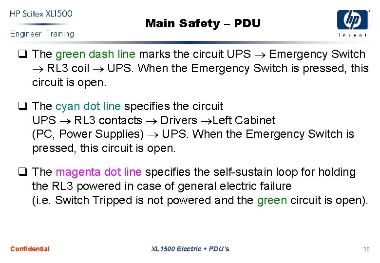Engineer Training Main Safety – PDU q The green dash line marks the circuit