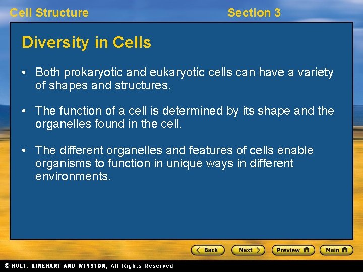 Cell Structure Section 3 Diversity in Cells • Both prokaryotic and eukaryotic cells can