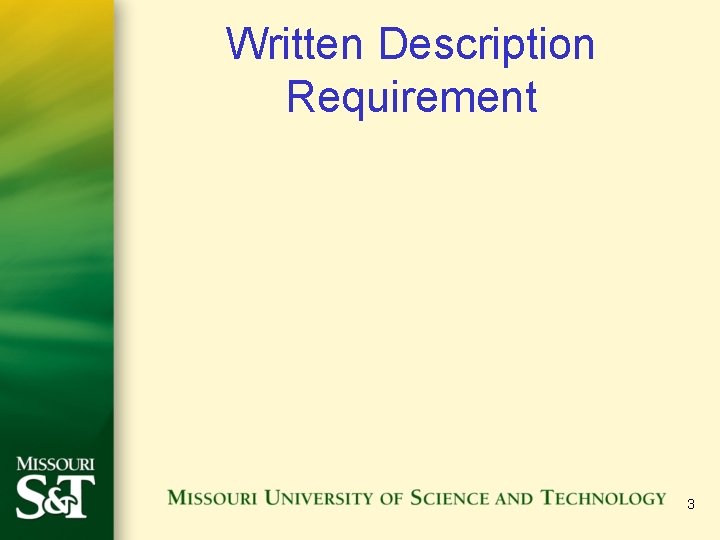 Written Description Requirement 3 