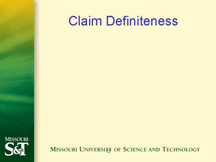 Claim Definiteness 72 