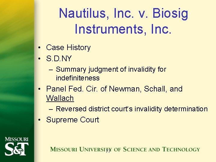 Nautilus, Inc. v. Biosig Instruments, Inc. • Case History • S. D. NY –