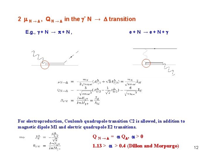 2 N → , Q N → in the * N → transition E.