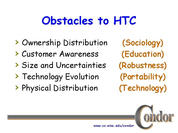Obstacles to HTC › › › Ownership Distribution Customer Awareness Size and Uncertainties Technology