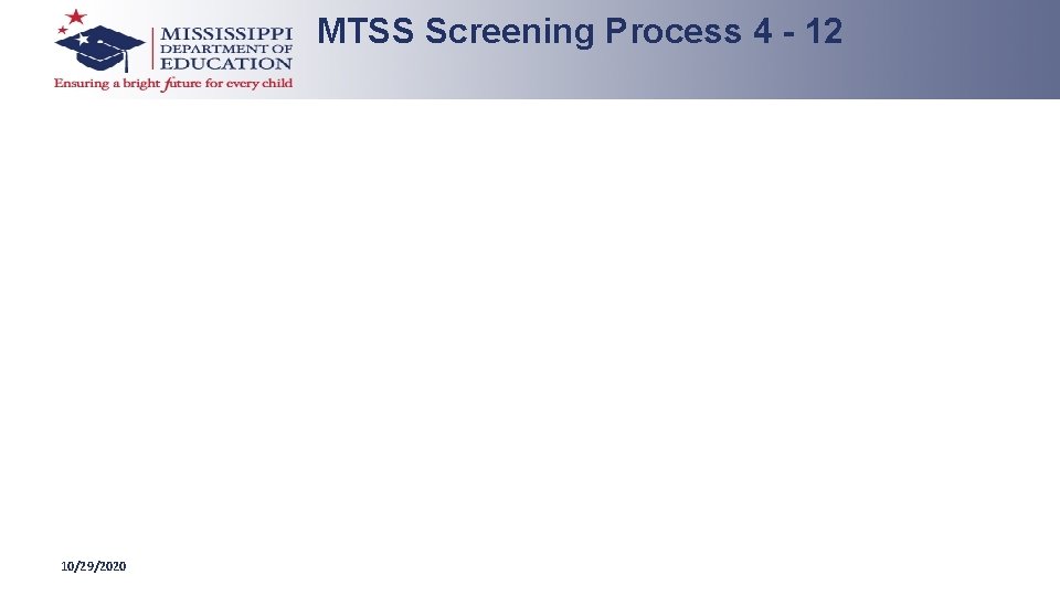 MTSS Screening Process 4 - 12 10/29/2020 