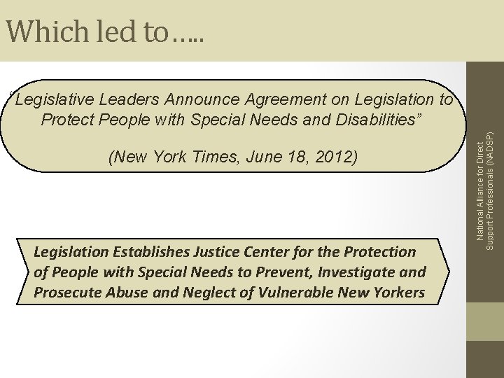 Which led to…. . “Legislative Leaders Announce Agreement on Legislation to (New York Times,