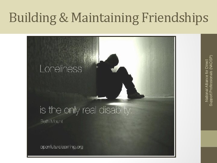 National Alliance for Direct Support Professionals (NADSP) Building & Maintaining Friendships 